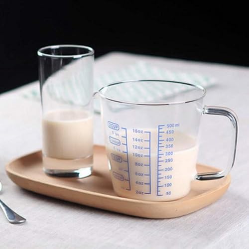 Miniatura 7 de Fairnull 2 tazas medidoras tazas medidoras de vidrio de borosilicato de alta calidad sin BPA resistentes al calor con asa medición precisa con