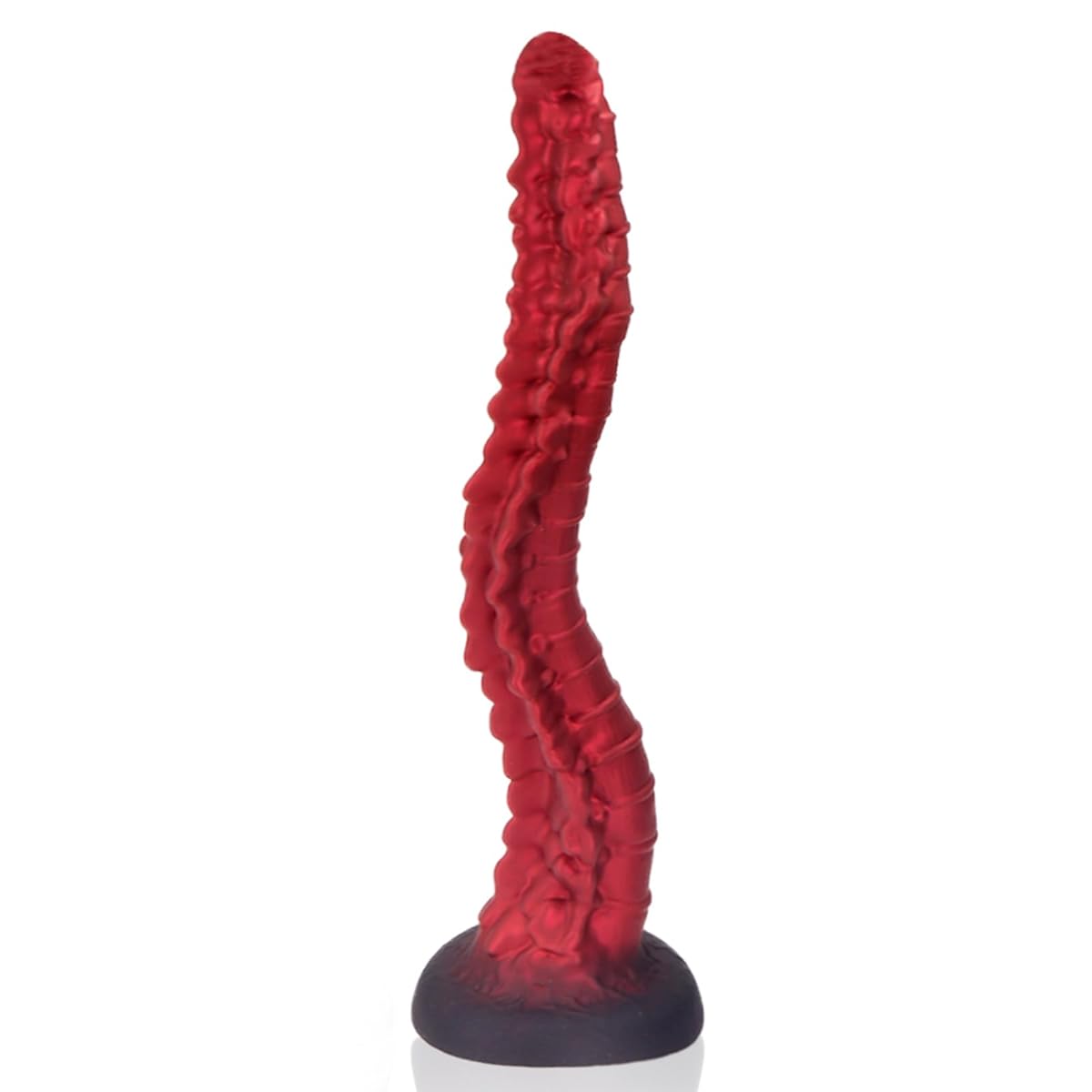 MAPARON アナルプラグ 凹凸あり 吸盤付き 液体シリコン レッド 全四サイズ XL:6cmX42cm