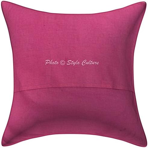 Indian Decorative Sofa Couch Toss Throw Pillow Cases 40x40 cm Cotton Bedroom Baby Pink Tropicana Printed Kantha Square Luxury Envelope Ethnic 16x16 Inch Cushion Covers - 5 Pcs image 5
