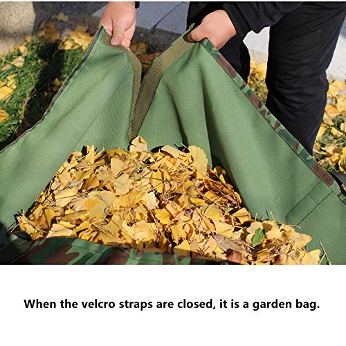 Leaf Bag Garden Lawn Yard Waste Tarp Container Gardening Tote Trash Reusable Heavy Duty Canvas Fabric (Tarp Camo)