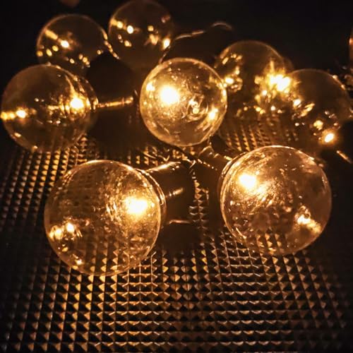 Cveenk Solar Lichterkette Glühbirnen Aussen,3.5M 10er LED Solar Lichterkette Außen,8 Modi Solarbetriebene Glühbirnen Warmweiß,Wasserdicht Garten Lichterkette Beleuchtung für Party Garten Hof Balkon