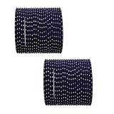 Efulgenz Indisches Armreif-Set, Bollywood-Armreif, einfarbig, Metall, Armreif, Armbänder, Kostüm, Schmuck für Frauen und Mädchen Blau