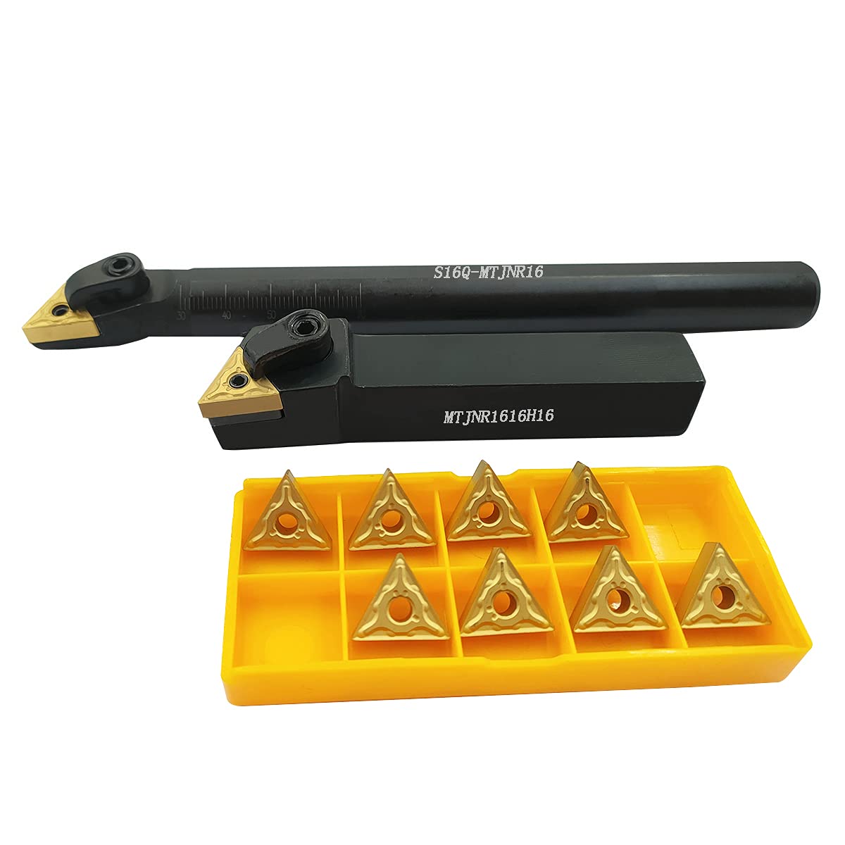 Porte-outils de tournage en carbure indexable MTJNR1616H16 + tour métallique avec barre d'alésage interne S16Q-MTJNR16 + inserts de tournage en carbure indexables TNMG331 (TNMG160404)…
