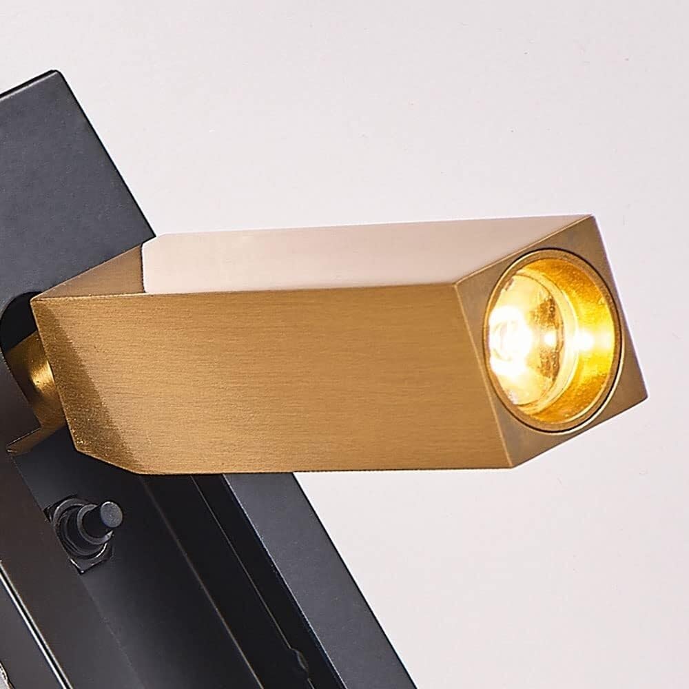 Lampa ścienna LED, 2 sztuki, regulowana lampka do czytania przy łóżku z portem ładowania USB, 3 W, 3000 K, antyczny mosiądz, naścienna lampa punktowa