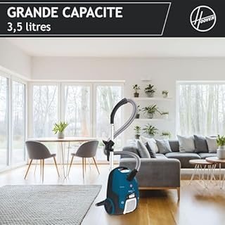 Hoover Telios Extra Aspirateur Traineau avec Sac Compact Silencieux 69 dBA, Puissant 700W, Capacité XL 3,5L, 2 Brosses Universelle & Spéciale Parquet, Filtre EPA 12, Accessoires, TXL10HM