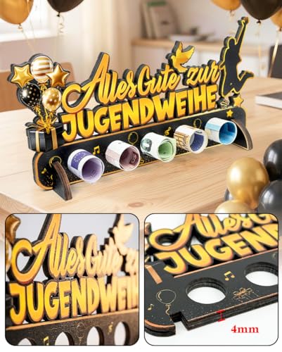 Alles Gute zur Jugendweihe Geschenke Junge Mädchen, Kreative Holz Geldgeschenke Verpackung für Jugendweihe Junge Mädchen