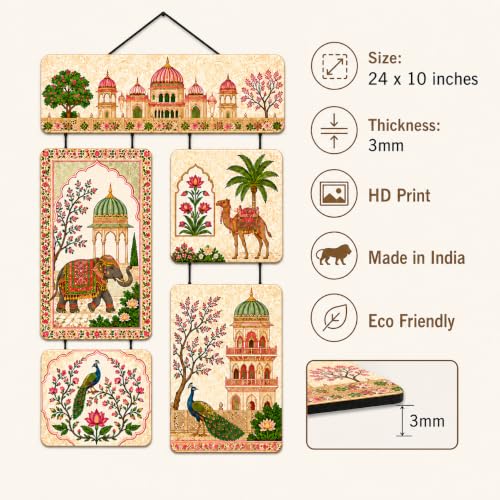 Image of Zesta Wooden Wall Hanging Decorative Items /Hanging Home Wall Decor Items /MDF Decoration Items for Home /Cute Wall Art For Living Room /Home Decor Items Living Room (Madala Art)