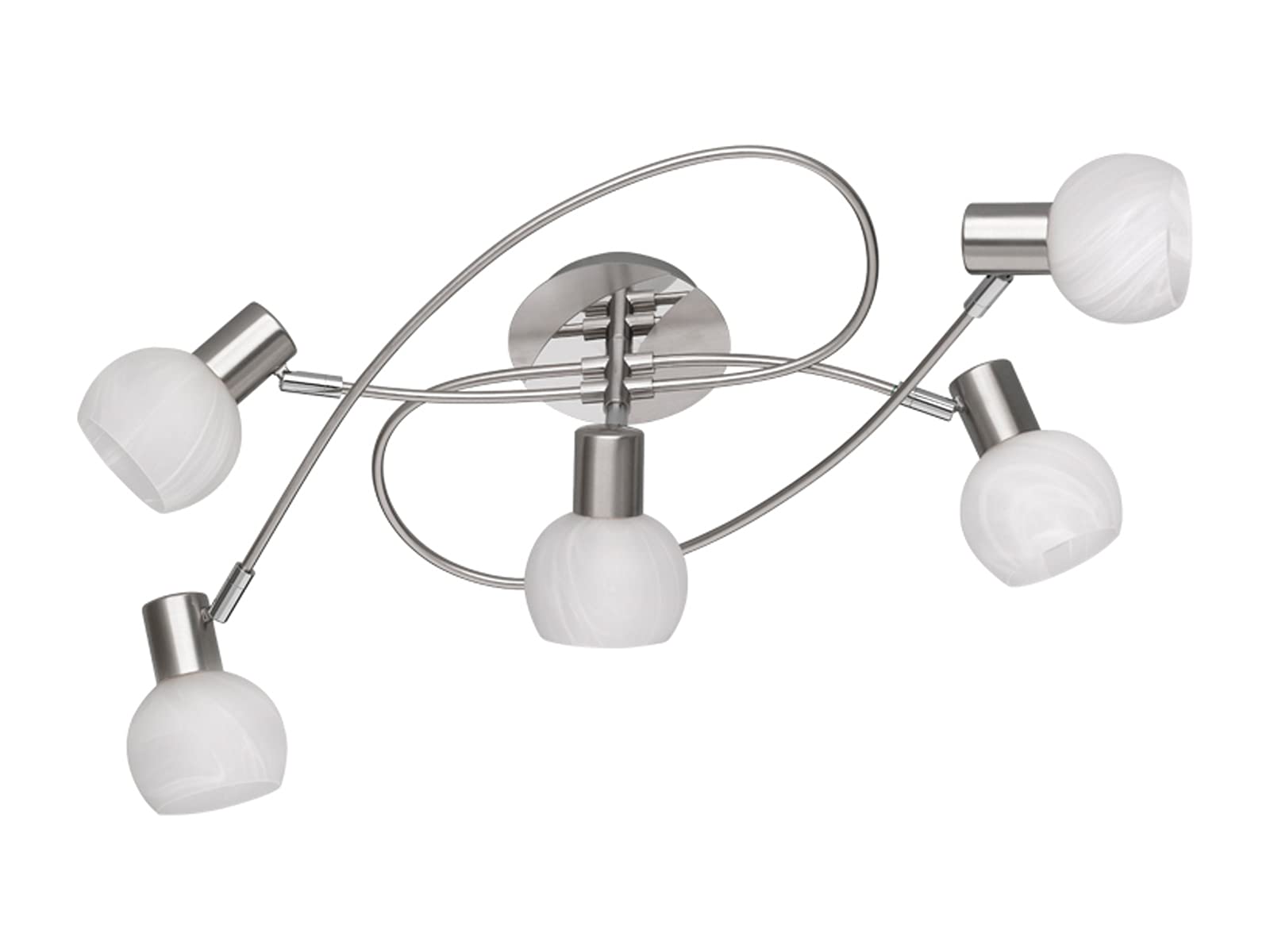 Reality Leuchten Antibes R60175007 Ceiling Light Metal Matte Nickel/Chrome Excl. 5X E14