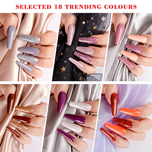 Lavender Violets UV-Gel-Nagellack 21 PCS mit Base und Matte-Glänzende Top Coat Geschenk-Set Soak Off LED Nägel Maniküre… – Bild 5