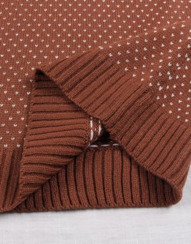Image of Womens Fair Isle Sweaters Long Sleeve Crewneck Fall Winter Pullover Sweater
