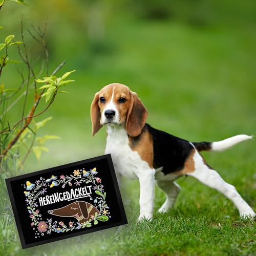 trendaffe - Hereingedackelt Fußmatte mit Hund Motiv