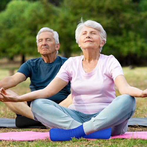 Foaincore 12 Pairs Non Slip Hospital Socks with Grips for Men Women Single Tread Slipper Socks for Seniors Patients 7