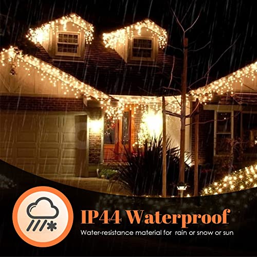 EINFEBEN LED Eisregen 600LEDs 15m LED Lichterkette Außen&innen LED Lichterkettenvorhang mit 8 Modi, IP44 Wasserdicht Deko für Weihnachten, Partydekoration, Innenbeleuchtung, Warmweiß - Image 5