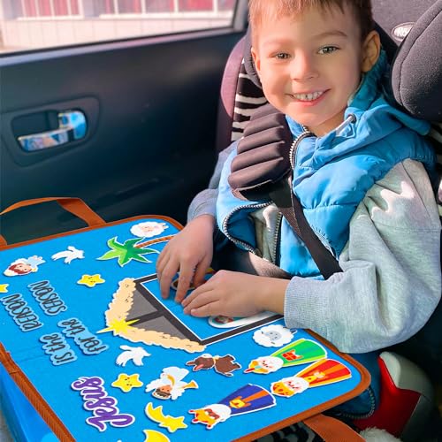 Watinc 28Pcs Nativity Birth Portable Felt Story Board Set, Christmas Baby Jesus Scene Storytelling Board, Christian Travel Board Preschool Early Learning Play Kit Xmas Gift For Toddlers Kids thumb #3