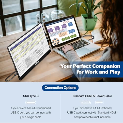 undefined InnoView Portable Monitor 15.6" 1080P Portable Monitors for Laptop with Protective Sleeve Built-in 90° Adjustable Stand USB C HDMI Ultra-Slim Portable Laptop Monitor for MacBook Phone PS Xbox Switch の商品画像 1