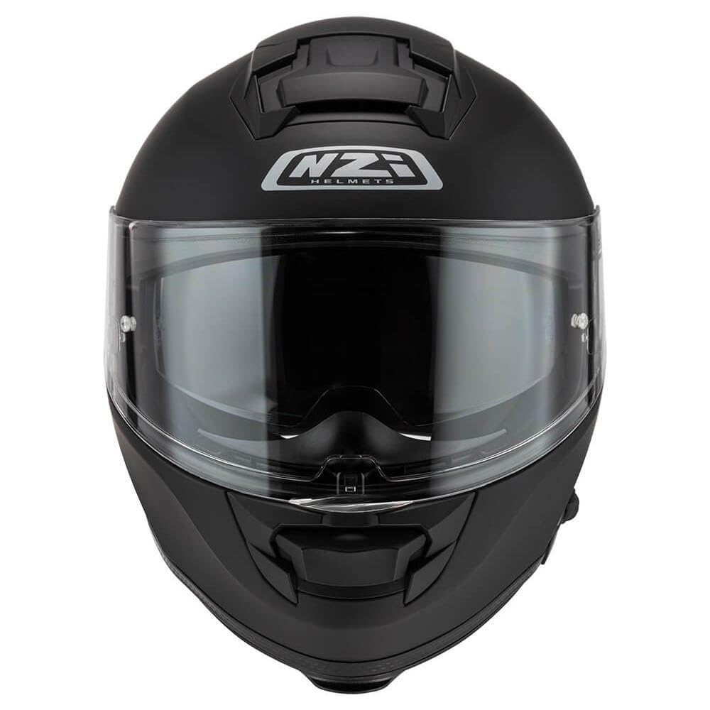 NZI Casco de Moto Integral Designed Solid Negro Mate con Gafas de Sol | Unisex Hombre y Mujer Homologado ECE 22.06
