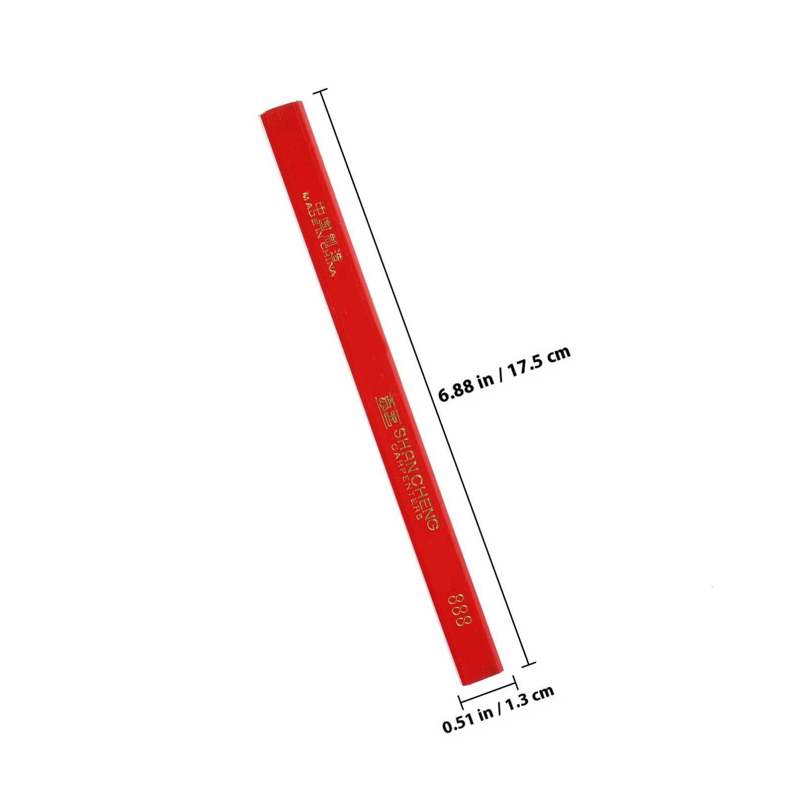 Homoyoyo 72 Lápices de Carpintero Rojos de Madera, Forma Octogonal, Punta Firme, para Marcar Carpintería y Superficies Ásperas, Resistentes y Antideslizantes