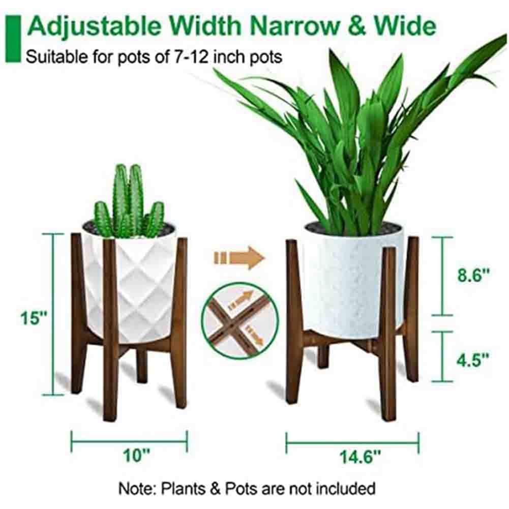 Soporte para Plantas Ajustable Moderno Soporte para Plantas de Interior Soporte de Esquina para Flores para Interiores y Exteriores Se Adapta a Macetas de 18 a 30 Cm
