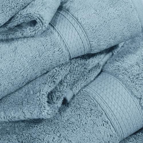 SUPERIOR Egyptian Cotton Ultra Plush & Absorbent, 6 Piece Set, Denim Blue by SUPERIOR - Used condition - Image 7