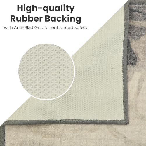 Image of FRESH FROM LOOM Luxury Anti Skid 100% Nylon Carpet | Living Room, Hall & Bedroom | Anti Fade | Rubber Backing Grip | Quick Cleaning | Washable (Cream| Size:- 90x150 Cm or 3x5 Fts)