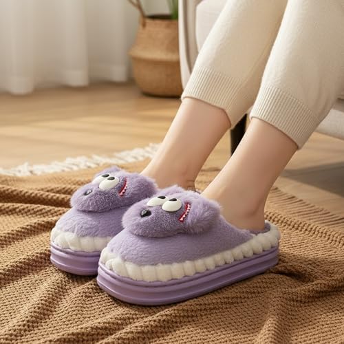 Image of VRITRAZ Women's Comfort Slip On Closed Toe Warm Winter House Clog Indoor Slipper with Cute Print and Degins