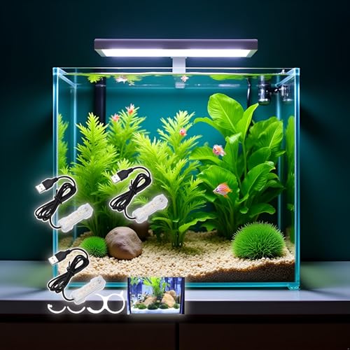 Image of 3Pcs Blue Light Small Aquarium LED Light, Multicolor LED Fish Tank Light for Freshwater Plants Aquarium Accessories，Fish and Aquatic Pets and Aquatic Pets
