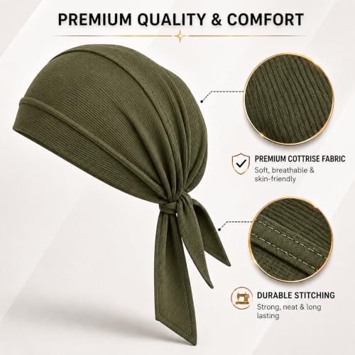 Image of GG BAI Cottrise Sikh Religious Patka Headwear Sweat Wicking Doo Rag Cooling Dew Rag Helmet Liner Hat Large Motorcycle Head Wrap Bandana Skull Caps for Men and Women