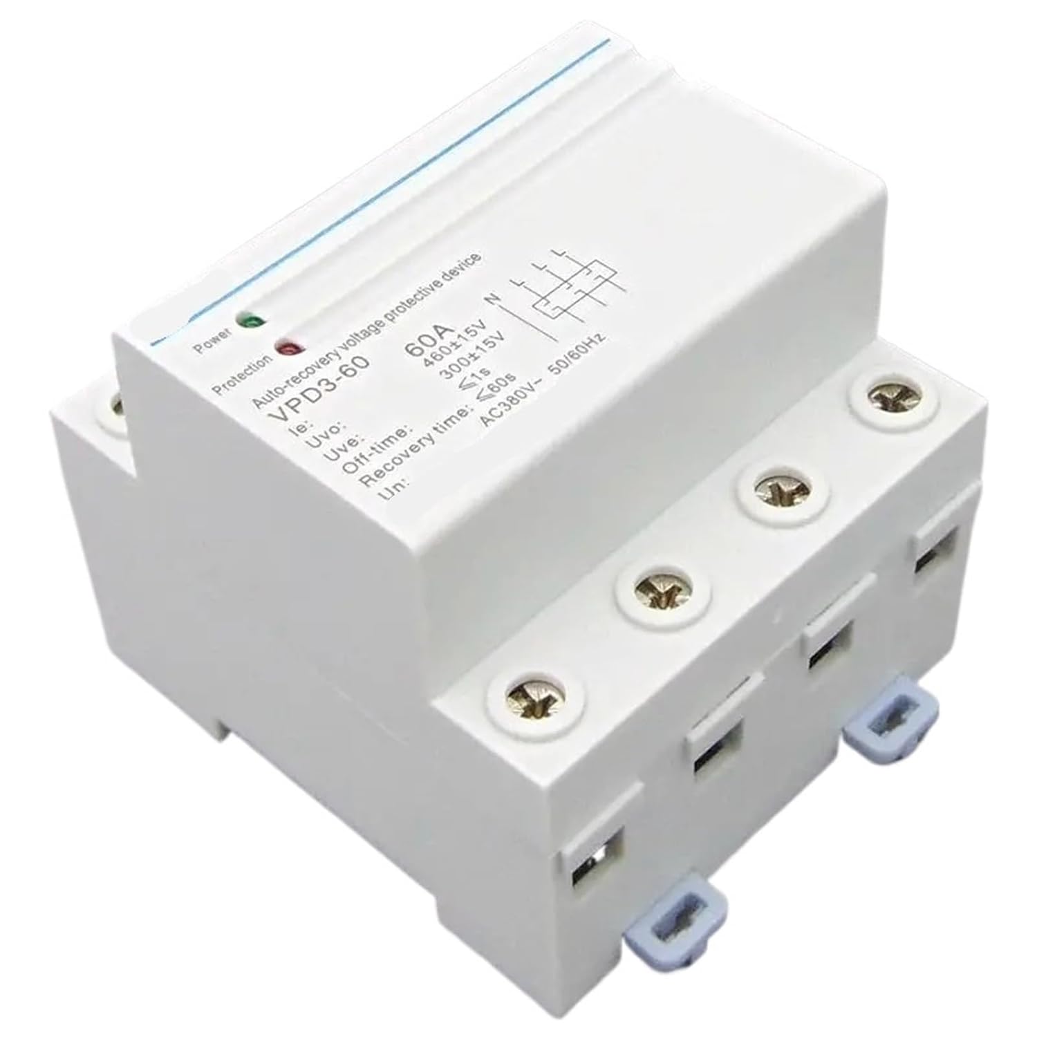Three Phase Four Wire Rail Automatic Recovery Reconnect Over Voltage and Under Voltage Protective Protection Relay