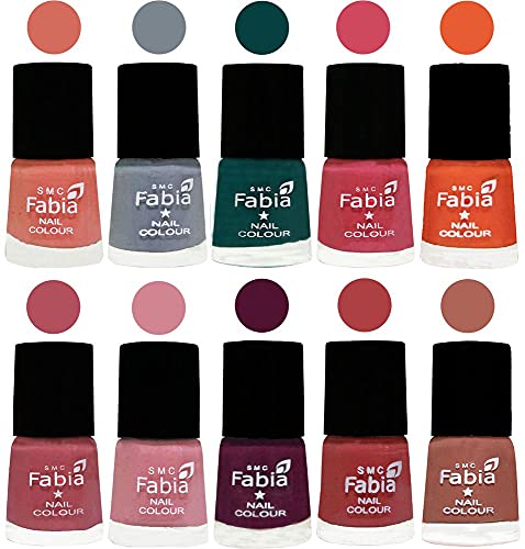 Image of ALL IN ONE (PACK OF 10), Long Lasting Glossy Nail Polish, 6 ml Each, All Vibrant Colours,02044