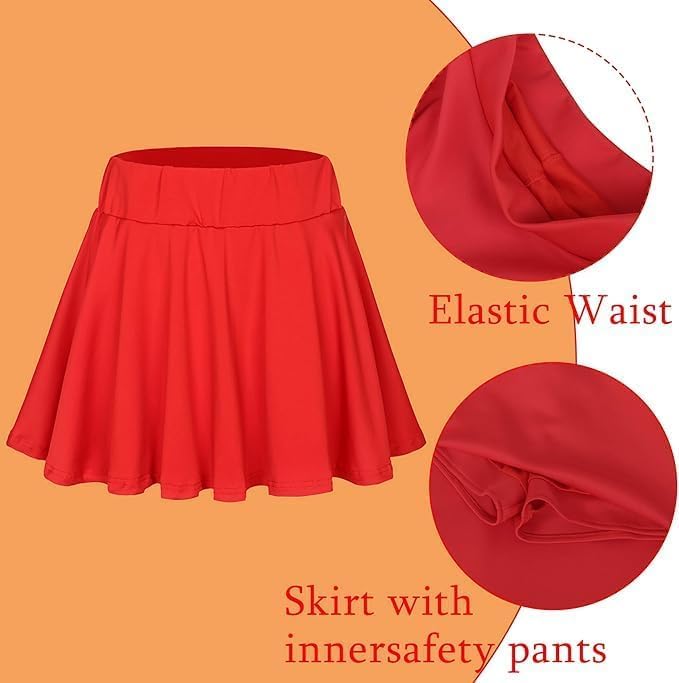 Halloween 7-Piece Velma Costume Women Outfit Women Character Costume Set,Classic Movie Costumes - Image 4