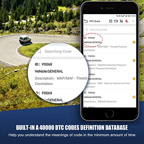 Audew OBD2 Scanner - Bluetooth4.2 OBDII Car Diagnostic Trouble Codes for iOS and Android - Universal Fit Vehicle Engine Check Tool Wireless Bluetooth OBD2 Scanner with Free App and Battery Test