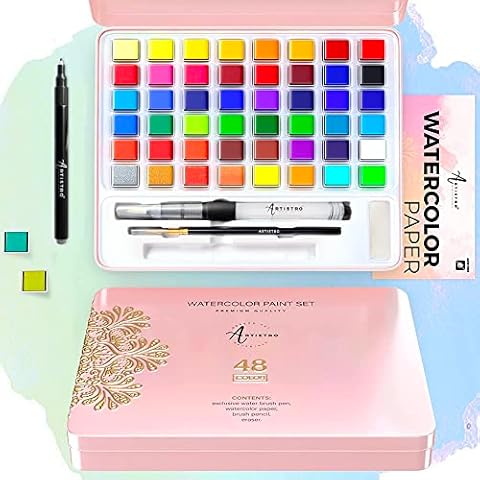 Artistro Aquarellfarben Set, 48 Lebendige Farben Cover