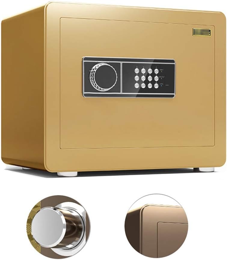 Electronic Password Safe,Bottom with Inner Compartment,Anti-Theft All-Steel Deposit Box 35cm Bedside Invisible Cabinet (Color : (Gold) Safe