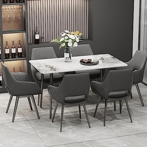 9. Bild von FATIVO Esstisch Rechteckig Küchentisch Marmor 120 cm, Esszimmertisch Smaragd Weiß für 4 Stühle Skandinavisch Esstisch 120×70×76 cm mit Metall Tischbeine für Esszimmer Küchen Größe auswählen