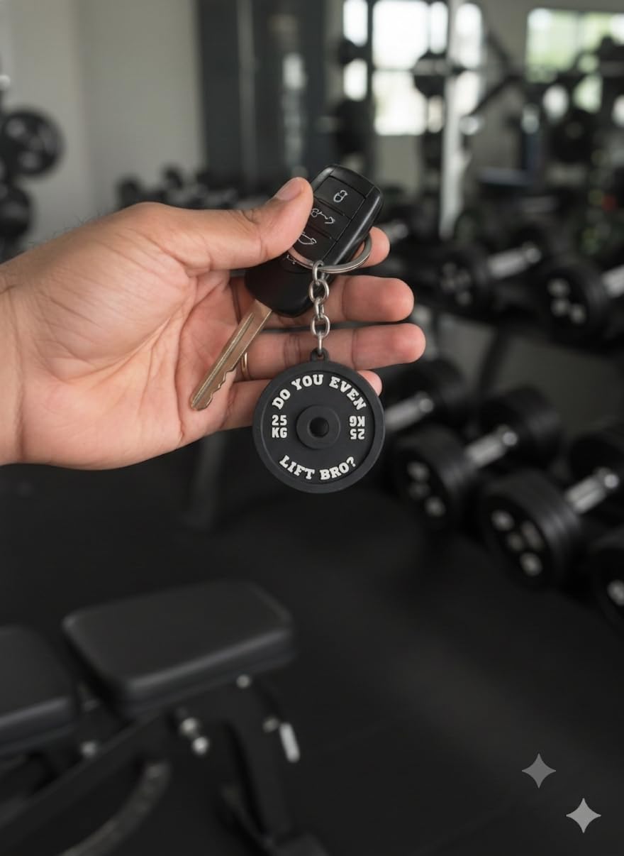 Mini Weight Plate Keychain, Barbell Plate Design for Gym Freaks & Fitness Enthusiasts | Motivational Keyring | With Durable Metal Key Chain for Men & Women Fitness Gym Accessory Gift-image-6