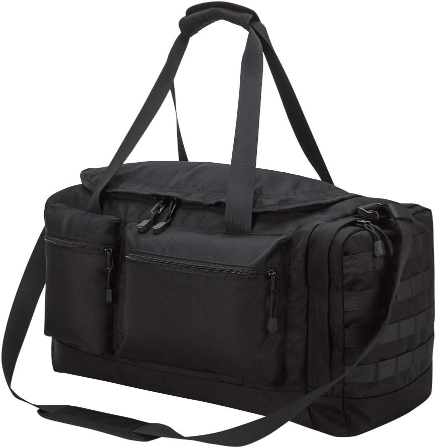 Tactical Duffle Bag, 90L Large Sports Duffel, Heavy Duty Military Outdoor Gear Bags, Black