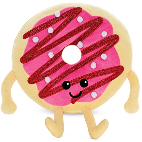iscream Pinky Donut Kissen aus Plüsch, bestickt, 25,4 x 25,4 cm Cover