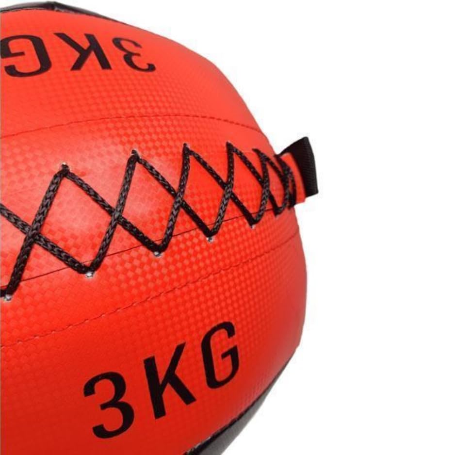 Palla Medica 3 Kg, Wall Ball Ecopelle per Esercizi e Allenamento funzionale, Home Fitness