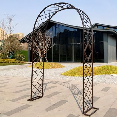 Arche de jardin en métal bronze de 3,8m pour allée ombragée