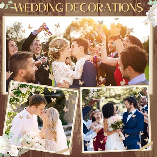 Image of Marspark 1200 Pcs Book Page Confetti 1 Inch Vintage Newspaper Wedding Table Confetti Classic Novelty Party Decorations for Book Themed Party Decor Birthday Photo Prop Bridal Shower (Butterfly,Khaki)