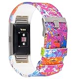 Bands for Fitbit Charge 2, Classic Fitness Replacement Accessories Wrist Band for 2016 Fitbit Charge 2 HR (Flower-02)