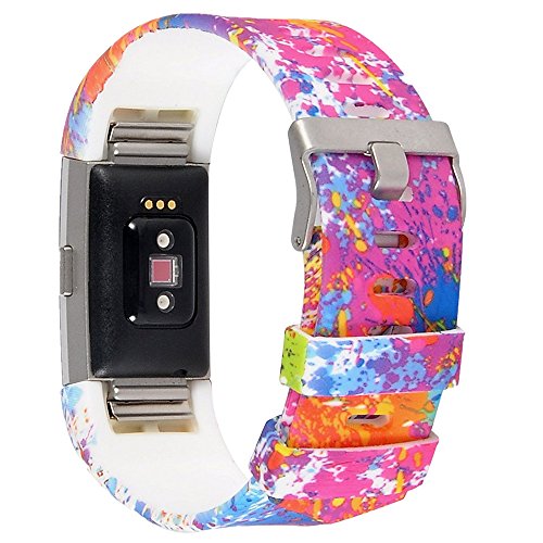 Bands for Fitbit Charge 2, Classic Fitness Replacement Accessories Wrist Band for 2016 Fitbit Charge 2 HR (Flower-02)
