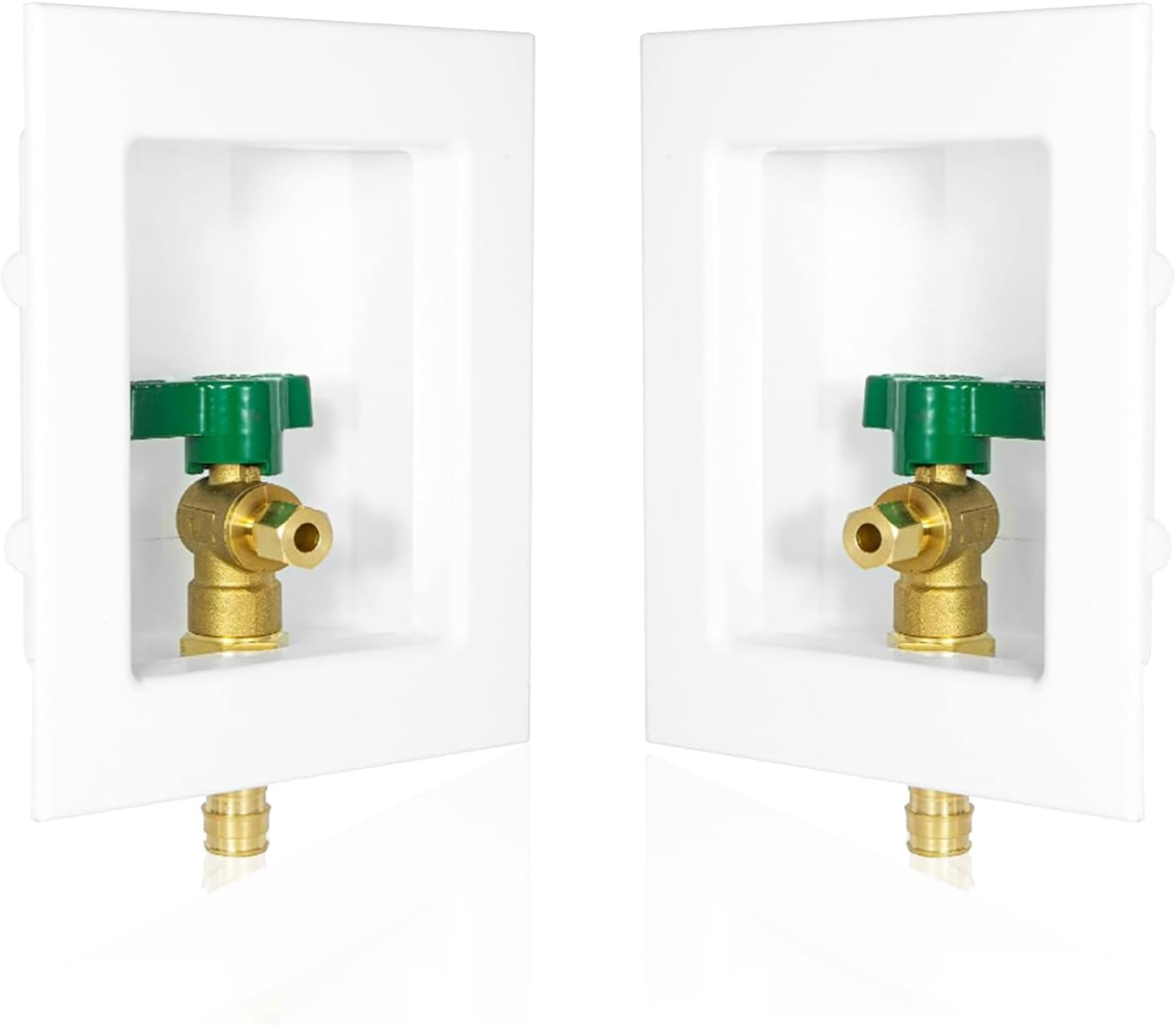 2-PACK GUOFIS Icemaker Outlet Box with 1/2" PEX-A Expamsion Inlet Connect, Ice Maker Box with Pre-installed 1/4-Turn Ball Valve(IM003-2Pack)