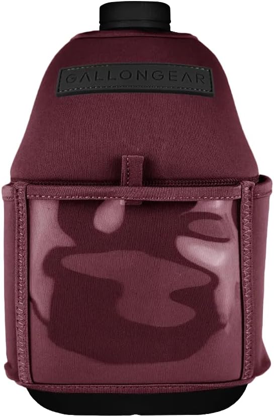 Gallon Gear 1 Gallon Fitness Hydration Cover | Neoprene Insulated Cooling & Portable Gym Water Bottle Carrier | CASE with Storage Pockets