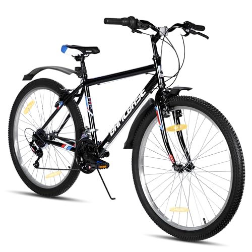 Hiland Bicicleta de Montaña de 26 Pulgadas para Jóvenes y Adultos, Bicicleta de Montaña con 18 Velocidades, Doble Frenos en V, MTB para Mujeres y Hombres, Negro