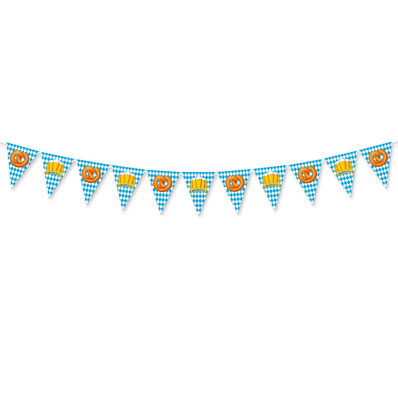 Jazuaiao Holiday Party Triangle Bunting Paper Pennants Ceiling Decoration for German Celebration Standard Flags Set