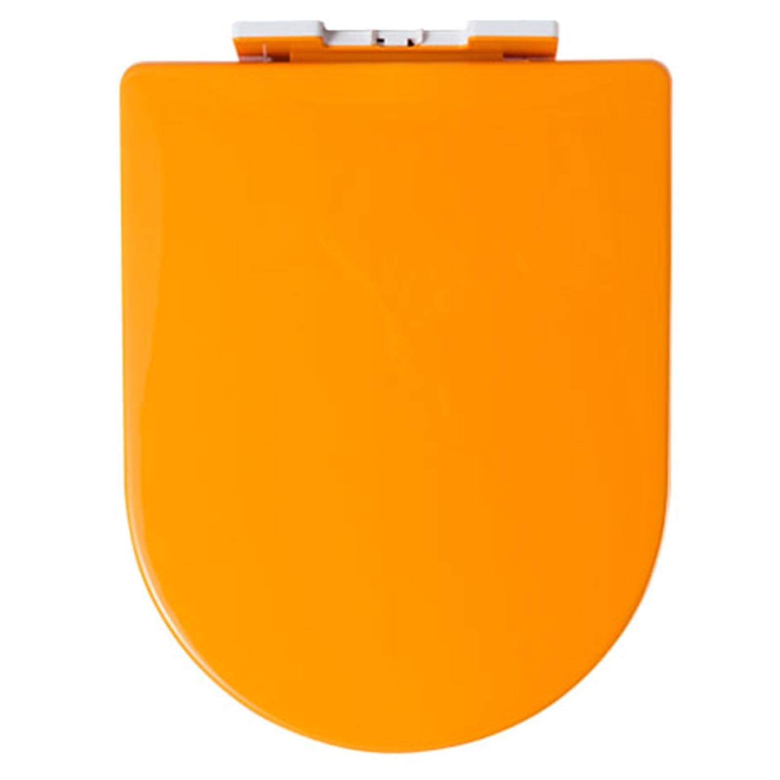 Klodeckel D-Form WC Sitz, Toilettendeckel mit Absenkautomatik und Quick-Release Funktion, Klodeckel aus Dickes Polypropylen, Einfache Montage und Reinigung(Orange)