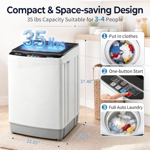 Image of Winado 35LBS Full Automatic Portable Washing Machine with Drain Pump