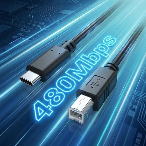 Furalis Type-C to USB-B Yazıcı Tarayıcı Printer Kablosu (1.5 METRE) - PC ve Laptop ile Yazıcı Ara Bağlantı Data Kablosu - MIDI Klavye, Ses Kartı, Dijital Piyano - DJ ve Müzik Ekipmanları Uyumlu - Görsel 3