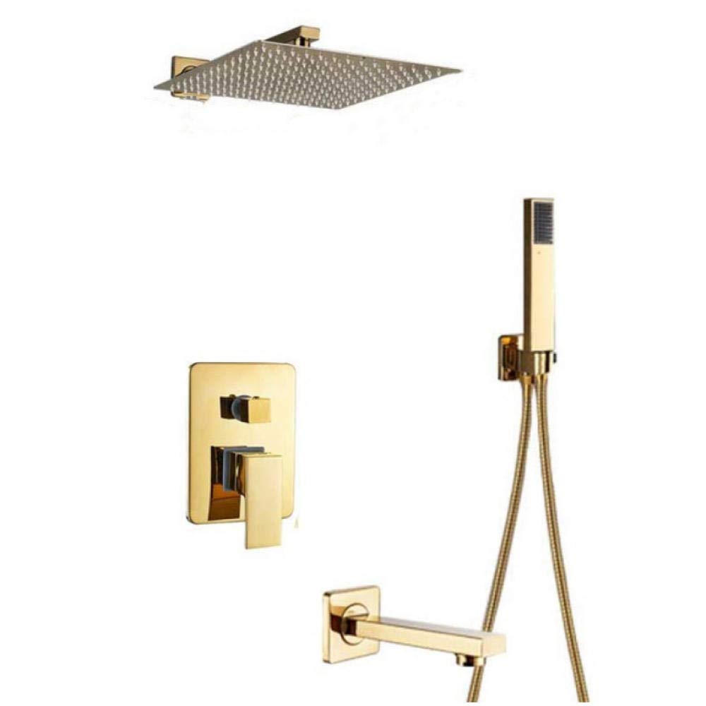 Ensemble de douche doré effet pluie pour rénovation moderne